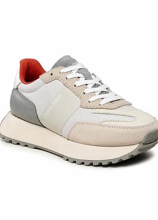 Calvin klein low top lace up mix new чоловічі кросівки  43 28,5 см сірі з бежевим (12346113)