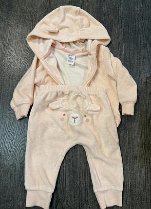 Костюм для дівчаток carter’s махровий рожевий 6 місяців