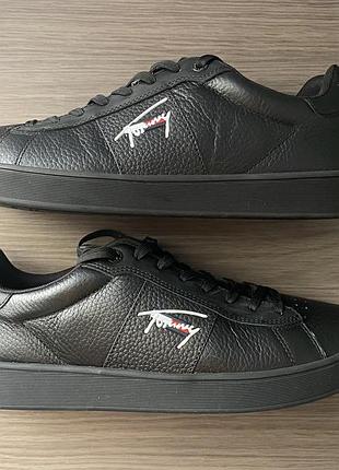Кросівки чоловічі tommy hilfiger чорні шкіряні