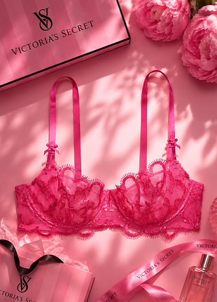 Мереживний бюстгальтер victoria's secret dream angels wicked shimmer heart embroidery unlined balconette bra