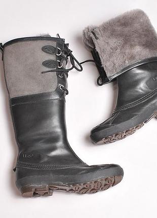 Женские кожаные сапоги угги дакбуты ugg belcloud leather sheepskin duckboots - 36.5 - 23 см в виде hunter ll bean sorel