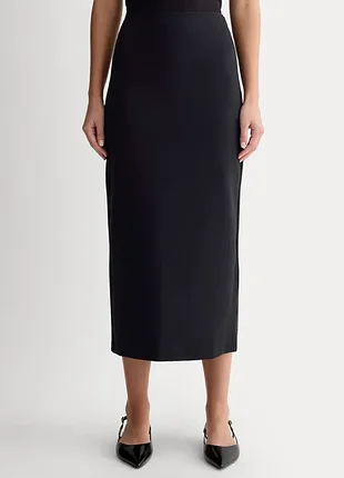 Элегантная черная юбка макси everlane, качественный хлопок и модал, размер s