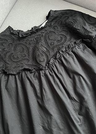 Хлопкова блуза з мереживом 🖤 3