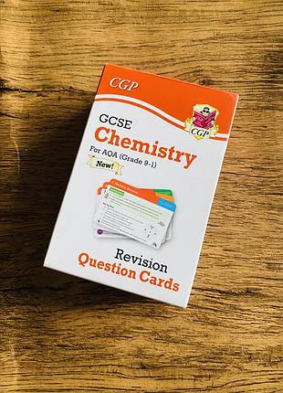 Набір карток для повторення матеріалу з хімії (revision question cards) рівня gcse від відомого британського видавництва cgp.
