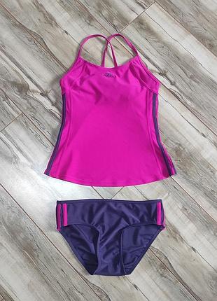 Спортивный раздельный купальник танкини adidas infinitex оригинал (размер s / 32" / uk 32)