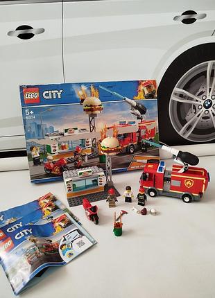 Конструктор lego city «пожежник у бургер-кафе» (60214)