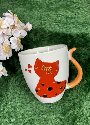 Большая кружка 500 мл «котик / little cute» керамическая чашка (н8319)
