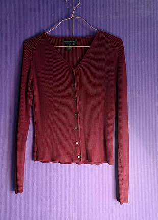 Жіночий в'язаний кардиган banana republic у дрібну рубчикову в'язку