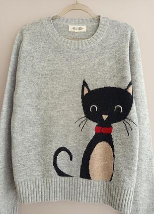 Мягкий свитер с котиком 4
