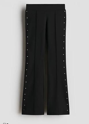 Расклешенные черные леггинсы с заклепками h&amp;m, 152