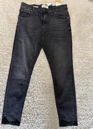 Нові сірі джинси pull&bear carrot fit (eur 44 / usa 34) з бирками