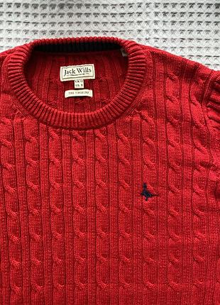 Вʼязаний светр jack wills,червоний,розмір м