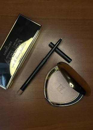 Набір тіні для брів atelier з хайлайтером та механічним олівцем
