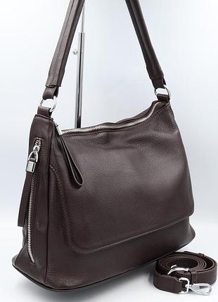 Сумка женская кожаная polina & eiterou c1085h coffee