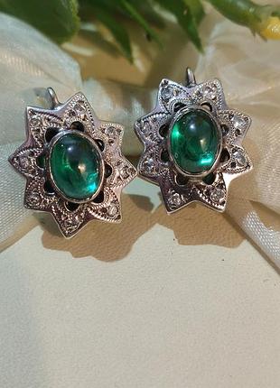 Серьги серебряные, малинки, винтаж