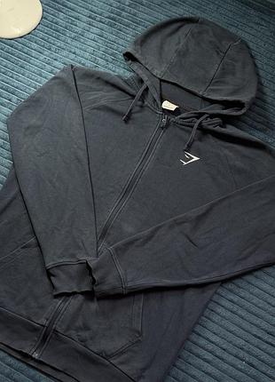 Чоловіче худі gymshark на блискавці, темно-синє