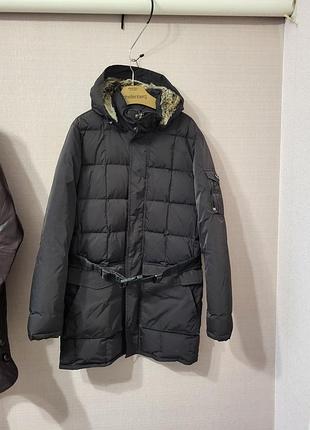 Мужской пуховик woolrich blizzard parka с капюшоном и поясом, m