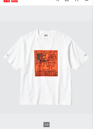 Футболка uniqlo mickey x keith haring ut graphic, size s (oversized), плечи 48 подмышки 53 длина 68