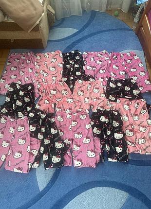 Штани hello kitty рожеві, чорні розміри m, l