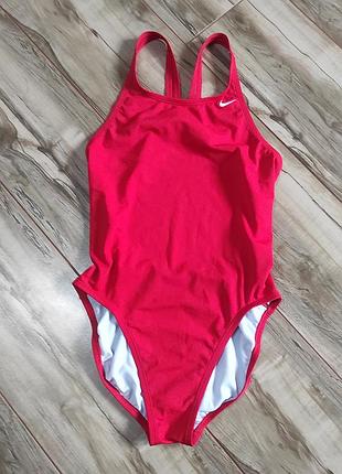Червоний спортивний суцільний купальник nike (розмір s / 14 років / 164)