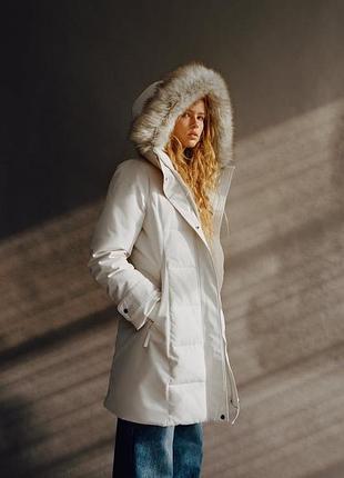 Дуже теплий зимовий пуховик парка zara розмір л