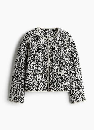 Трендова стьобана куртка / жакет h&m (divided) у леопардовий принт