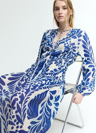 Елегантна сукня-максі від h&m у грецькому стилі (smock-waisted dress) l 48-50