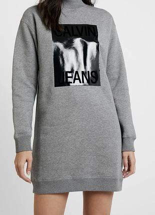 Сіра сукня/ світшот calvin jeans, розмір s