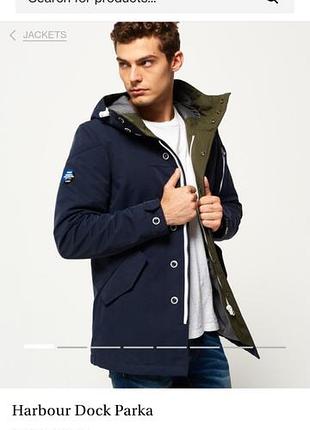 Куртка чоловіча superdry harbour dock parka синя, розмір m