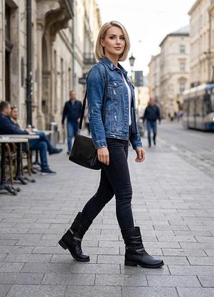 Шкіряні жіночі демісезонні ботильйони / черевики tex (розмір 38)
