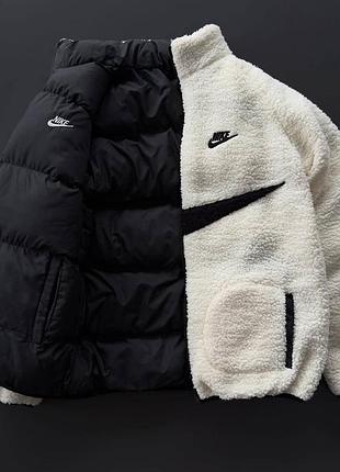 Куртка чоловіча двостороння nike чорна/біла