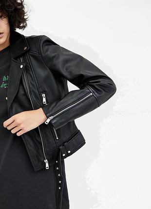 Нова шкіряна куртка zara 🌸 xs/s