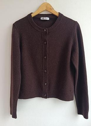 Кофта кардиган р.l zara кашемир шерсть мериноса женская