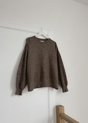Светр жіночий h&m коричневий з шерстю розмір l