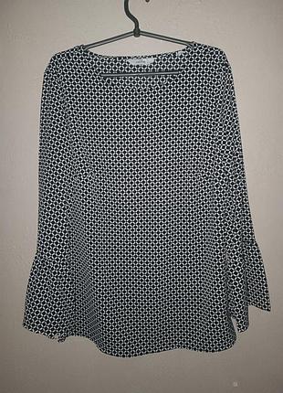 Блузка essentials by tchibo с рукавами-воланами, геометрия, размер 50 (xl/xxl)