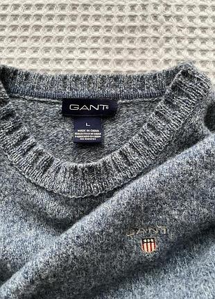 Шерстяний светр gant,голубий,розмір l-m