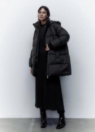 Пуховик zara розмір м зимова куртка