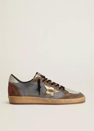Кеди унісекс golden goose ball star сірі з золотистою зіркою