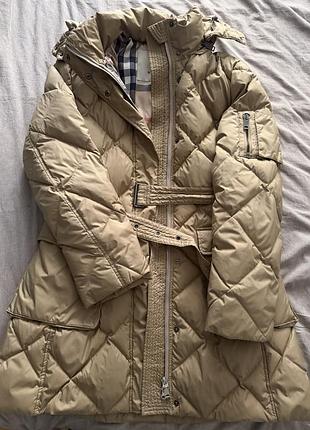 Жіноче пальто-пуховик burberry бежеве, розмір m