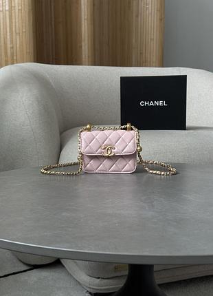 Сумка quilted perfect fit flap coin purse pink/gold