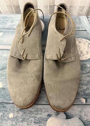 Туфлі чоловічі clarks сірі замшеві 44 розмір