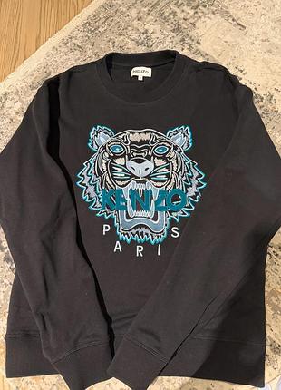 Кофта чоловіча kenzo чорна з тигром