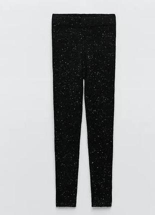 Теплі лосини чорні з додаванням вовни в краплинку zara s-m
