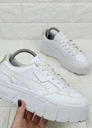 Шкіряні кросівки puma mayze stack white