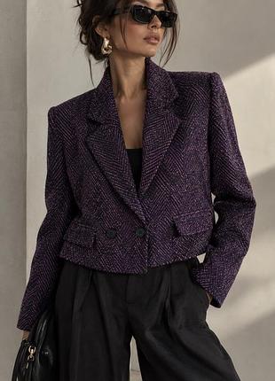 Актуальний трендовий вінтажний укорочений піджак/блейзер h&m uk 12/l/40🔥🔥🔥