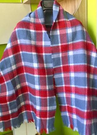 Новий великий шарф палантин накидка у клітинку 70х180 см унісекс/ ймовірно вовняний