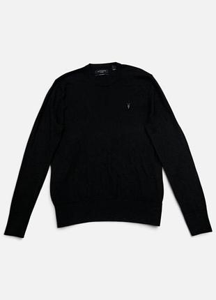 Светр чоловічий тонкий чорний мериносова вовна xl allsaints