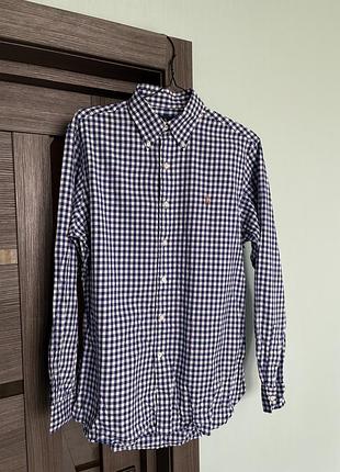 Чоловіча сорочка polo ralph lauren у клітинку, синя, розмір m