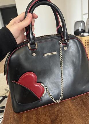 Сумка жіноча love moschino чорна шкіряна