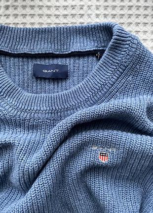 Вʼязаний светр gant,голубий,розмір xl-l